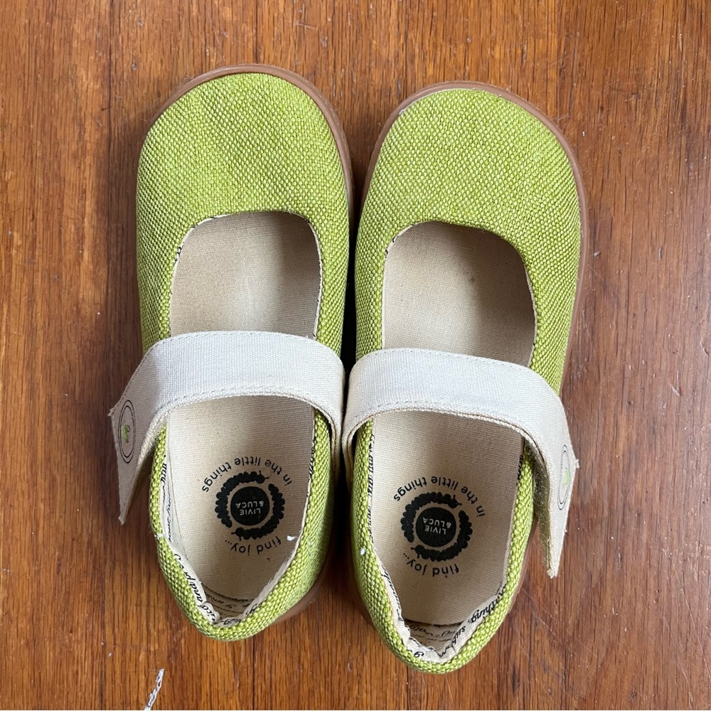 Livie & Luca Green Canvas Mary Jane Shoes - Picture 2 of 7